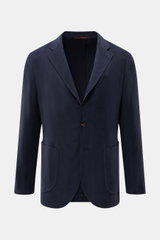 Sipario Sakko 'Ginza' dark navy, frontale Aufnahme, Slim Fit, leichtes Viskose-Microfaser-Material, tailliert, drei Knöpfe, fallendes Revers, Brusttasche, Hüfttaschen, halb gefüttert, Seitenschlitze.