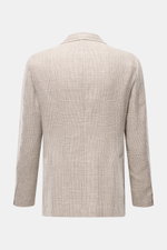 Sipario Sakko 'Ginza' taupe/creme kariert, Rückansicht, leichter Glencheck aus Leinen-Seide, Slim Fit, Unconstructed, Seitenschlitze, tailliert.