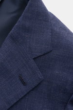 Close-up front angle of Cesare Attolini Smart-casual jacket navy mottled, showing the step lapel, tonal weave, and soft wool-silk-linen blend fabric.

<p>Enjoy luxury from CESARE ATTOLINI: This timeless smart-casual jacket is exclusively made in Italy fro
