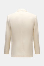 Borrelli Sakko 'Procida' creme, Rückansicht, Slim Fit, leichter Leinen-Seide-Baumwoll-Mix, taillierter Drei-Knopf-Stil, halb gefüttert, Seitenschlitze.