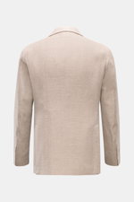 Rückansicht des Tagliatore Sakkos 'Monte Carlo' beige meliert aus Leinen-Baumwoll-Mix mit markanter Fischgrat-Struktur und tailliertem Slim Fit.