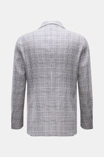 Tagliatore Sakko 'Monte Carlo' dunkelblau/creme kariert, Rückansicht, Glencheck-Muster, Leinen-Baumwoll-Mix, Slim Fit, zwei Seitenschlitze, Unconstructed Design.