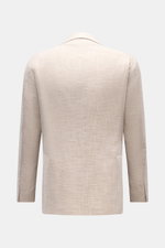 Tagliatore Sakko 'Monte Carlo' beige meliert in Unconstructed-Design, Slim Fit, Rückansicht mit weichem Griff und Strukturgewebe aus Wolle, Baumwolle, Seide.