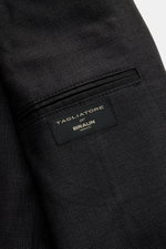 Tagliatore Sakko 'Monte Carlo' schwarz, Detailaufnahme der Innentasche mit Label, feines Strukturgewebe, Slim Fit, Unconstructed Design, Mix aus Seide und Schurwolle.