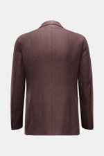 Tagliatore Sakko 'Monte Carlo' dunkelbraun meliert, Rückansicht, Slim Fit, zwei Seitenschlitze, feines Seide-Schurwoll-Gewebe, tailliert, Unconstructed Design.