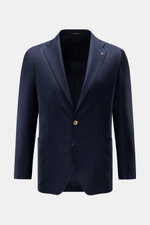 Tagliatore Sakko 'Monte Carlo' navy, frontale Ansicht, Slim Fit, reine Super 110'S Schurwolle, zwei Knöpfe, fallendes Revers, Brust- und Hüfttaschen, Unconstructed Design.