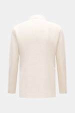 Tagliatore Sakko 'Vesuvio' creme, leichte Sommerqualität mit markanter Webstruktur, weicher Griff, Slim Fit, Rückansicht mit Seitenschlitzen.