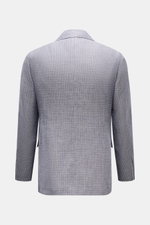 Rear view of Caruso Smart-casual jacket 'Aida' grey/smoky blue checked, lightweight linen-wool blend with classic glen check pattern.

Description: <p>A stylish addition with a classic feel: Made of a lightweight linen-wool blend with timeless glen check,