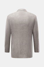 Zegna Sakko 'Riviera' grau/weiß meliert, Rückansicht, Leinen-Wolle-Seide-Mix, Slim Fit, tailliert, halb gefüttert, Seitenschlitze, weicher Griff.