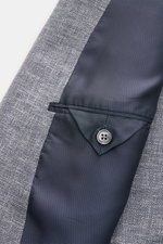 Close-up inside view of Zegna Smart-casual jacket 'Riviera' dark navy/white mottled showing the fine weave lining and buttoned inner pocket.

<p>The smart-casual jacket 'Riviera' by ZEGNA made of linen and wool with silk content has a comfortably soft fee