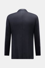 Back view of the Zegna Smart-casual jacket dark navy in cashmere, silk, and linen blend with slim fit and step lapel.

Description: <p>The two-button smart-casual jacket by ZEGNA made of cashmere and silk with linen content embodies Italian elegance and f