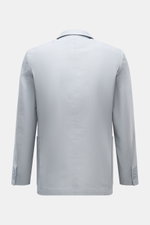 Percival Sakko 'Tailored Linen' rauchblau, Rückansicht, Slim Fit, Leinen-Baumwoll-Mix, halb gefüttert, Seitenschlitze, Ärmel mit Knöpfen.