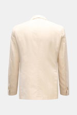 Santaniello Sakko creme in Slim Fit, Rückansicht, taillierter Zwei-Knopf-Stil, weich, Baumwolle-Leinen-Mohair, Unconstructed Design, Seitenschlitze.