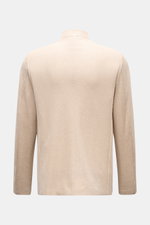 Back view of Harris Wharf London Knit blazer beige in pure piqué cotton with open edge finish, slim fit, standing collar, and patch hip pockets.

Description: <p>HARRIS WHARF LONDON has chosen a high-quality cloth from Loro Piana for this relaxed knit bla