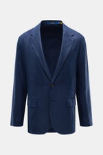 Polo Ralph Lauren Leinensakko navy, schmale Silhouette, reines Leinen, Slim Fit, fallendes Revers, Zwei-Knopf-Stil, Hüfttaschen mit Patte, frontal fotografiert.