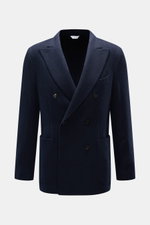Boglioli Sakko 'K. Jacket' navy, frontale Nahaufnahme, zweireihig, fallendes Revers, Wolle mit Cashmere, Brust- und Hüfttaschen, Unconstructed Design.