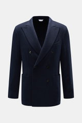 Boglioli Sakko 'K. Jacket' navy, frontale Nahaufnahme, zweireihig, fallendes Revers, Wolle mit Cashmere, Brust- und Hüfttaschen, Unconstructed Design.