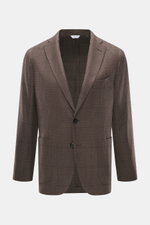 Front view of the Boglioli Blazer 'K. Jacket' brown/dark brown checkered, a slim fit unconstructed blazer in pure wool with a Glen check pattern.

Additional description:  
Ideal for your next business trip: The soft unconstructed blazer 'K. Jacket' by BO