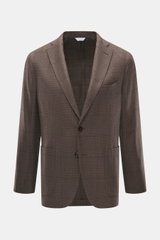 Front view of the Boglioli Blazer 'K. Jacket' brown/dark brown checkered, a slim fit unconstructed blazer in pure wool with a Glen check pattern.

Additional description:  
Ideal for your next business trip: The soft unconstructed blazer 'K. Jacket' by BO