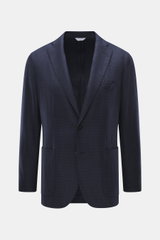 Boglioli Sakko 'K. Jacket' navy/dunkelbraun kariert, frontale Nahaufnahme, Slim Fit, Glencheck-Muster, reine Wolle, Unconstructed Design, zwei Knöpfe, Brust- und Hüfttaschen.