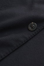 Close-up front view of the Boglioli Cashmere jersey blazer 'K. Jacket' navy, showcasing pure cashmere fabric and branded button.