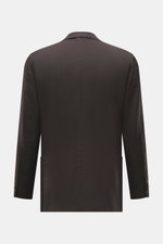 Boglioli Blazer dark brown shown from the back, pure new wool, soft touch, fine tonal herringbone, Slim Fit, tailored two-button style, notched lapel, classic breast pocket, patch hip pockets, kissing buttons, rear side vents, unconstructed design, two in