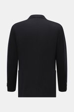 Boglioli Sakko dark navy, Rückansicht, reine Schurwolle, softer Griff, feiner Fischgrat, Slim Fit, taillierter Zwei-Knopf-Stil, fallendes Revers.