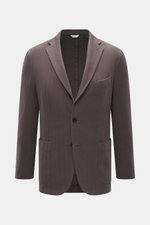 Boglioli Blazer 'K. Jacket' grey-brown shown from the front, slim fit unconstructed blazer in tonal herringbone cotton-cashmere. Ideal for business and leisure: With the simple unconstructed blazer 'K. Jacket' by BOGLIOLI made of soft cotton-cashmere blen