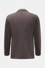 Boglioli Blazer 'K. Jacket' grey-brown shown from the back, unconstructed soft cotton-cashmere blend, tonal herringbone, slim fit. Ideal for business and leisure: With the simple unconstructed blazer 'K. Jacket' by BOGLIOLI made of soft cotton-cashmere bl