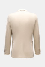 Boglioli Beige Melange Knit Blazer shown from the back, slim fit, silk-cashmere blend, soft fine knit, tailored two-button style.