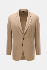 Tom Ford Sakko 'Shelton' beige, Frontansicht, Slim Fit, Woll-Seide-Mix, feine Twillstruktur, weicher Griff, taillierter Zwei-Knopf-Stil, Revers, Taschen.
