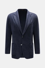 Windsor Sakko 'Manolo' graublau, Slim Fit, aus Wolle-Seide, frontale Nahaufnahme, fallendes Revers, Brusttasche, zwei Knöpfe, Hüfttaschen.
