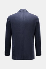 Windsor Sakko 'Manolo' graublau mit Unconstructed Design, Rückansicht, fein meliertes Woll-Seiden-Gewebe, Slim Fit, fallendes Revers, Seitenschlitze.