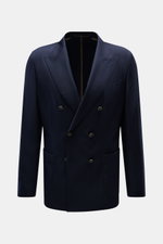 Windsor Merino Sakko 'Salernos' navy, Slim Fit, zweireihig, Drei-Knopf-Stil, aus Merinowolle, weicher Griff, von vorne fotografiert.