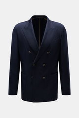 Windsor Merino Sakko 'Salernos' navy, Slim Fit, zweireihig, Drei-Knopf-Stil, aus Merinowolle, weicher Griff, von vorne fotografiert.