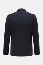 Rear view of Emporio Armani Knitted blazer navy showing tonal herringbone pattern, slim fit, and unconstructed design in fine new wool knit.

Description:  
<p>Noble piece with a twist by EMPORIO ARMANI: With this blazer made of fine structured knit, you 
