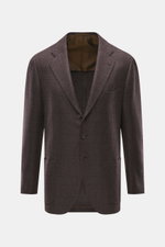 Front view of Cesare Attolini Cashmere Blazer dark brown/black checkered with slim fit, classic Glen check, notched lapel, three-button style, breast and patch hip pockets.

Detailed description: <p>Treat yourself to luxury by CESARE ATTOLINI: This timele