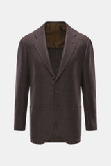 Front view of Cesare Attolini Cashmere Blazer dark brown/black checkered with slim fit, classic Glen check, notched lapel, three-button style, breast and patch hip pockets.

Detailed description: <p>Treat yourself to luxury by CESARE ATTOLINI: This timele
