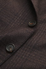 Close-up angled view of Cesare Attolini Cashmere Blazer dark brown/black checkered showing fabric texture and buttons, crafted from pure cashmere.

Description: <p>Treat yourself to luxury by CESARE ATTOLINI: This timeless blazer is exclusively made in It