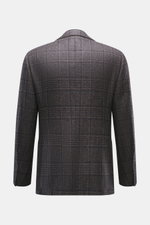 Back view of Cesare Attolini Cashmere Blazer taupe/dark brown checked, showcasing classic Glencheck pattern and tailored fit.

<p>Indulge in luxury from CESARE ATTOLINI: This timeless blazer is exclusively made in Italy and features a classic Glencheck pa