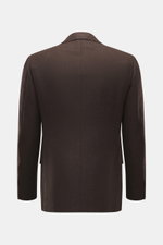 Cesare Attolini Cashmere Blazer Dark Brown Mélange shown from the back, pure cashmere, slim fit, tailored three-button style with notched lapel and rear vents.