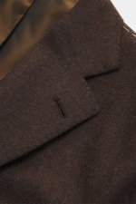 Close-up angled view of Cesare Attolini Cashmere Blazer Dark Brown Mélange showing notched lapel, classic breast pocket, and soft cashmere texture.

<p>Indulge in luxury from CESARE ATTOLINI: This timeless blazer is made in Italy from pure, finest cashmer