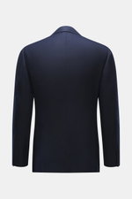 Rear view of Cesare Attolini Cashmere Blazer navy, slim fit, pure cashmere, notched lapel, double-breasted, with rear side vents, photographed from the back.

Description: Treat yourself to luxury with CESARE ATTOLINI: This double-breasted blazer was made
