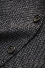 Close-up front view of Belvest Cashmere Blazer gray/anthracite checkered showing soft pure cashmere fabric with subtle Prince-of-Wales pattern and two dark buttons.

Description: <p>Super soft material quality combines BELVEST in this blazer with a timele