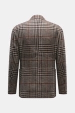 Rear view of the Stile Latino Blazer 'Vincenzo' taupe/black checkered, showcasing its coarse houndstooth wool-alpaca fabric and slim fit.  

Description:  
<p>The classic blazer 'Vincenzo' by STILE LATINO imparts a distinctly Italian character: the fabric