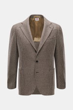 Front view of the Borrelli Blazer 'Procida' beige/dark brown checkered slim fit with notched lapel and classic breast pocket.

Description: 
<p>A perfect essential for the next dinner with friends or the upcoming meeting: With the 'Procida' blazer by BORR