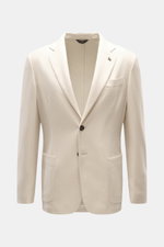 Colombo Kid Cashmere Blazer 'Robert' cream shown front view, unconstructed slim fit, soft Yangir Cashmere, two-button, breast & patch pockets.