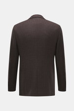 Lardini Brown/Dark Brown Checked Blazer shown from the back, featuring a glencheck woven pattern in wool-cashmere blend, slim fit. 

Autumnally elegant: This blazer with a woven pattern by LARDINI made of a noble wool-cashmere blend gives your appearance 