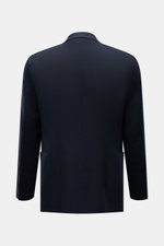 Tagliatore Cashmere Sakko 'Monte Carlo' navy shown from the back, featuring slim fit, unconstructed design, clean lines, and soft pure cashmere fabric.