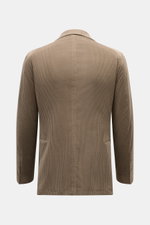 Rear view of Tagliatore Cord Blazer taupe in soft cotton-wool corduroy, slim fit with unconstructed design and rear vents.

Additional description:
<p>The unconstructed design made from soft cord makes this blazer by TAGLIATORE an exclusive companion for 